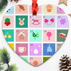 Christmas Wreath Advent Heart Ornament (two Sides)