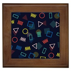 Memphis Seamless Patterns Abstract Jumble Textures Framed Tile