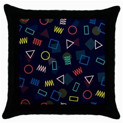 Memphis Seamless Patterns Abstract Jumble Textures Throw Pillow Case (Black)