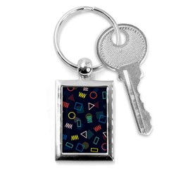 Memphis Seamless Patterns Abstract Jumble Textures Key Chain (Rectangle)