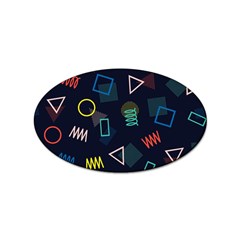 Memphis Seamless Patterns Abstract Jumble Textures Sticker Oval (10 pack)