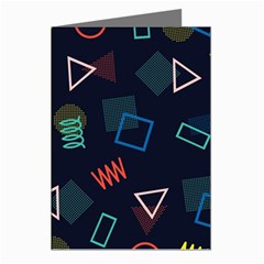 Memphis Seamless Patterns Abstract Jumble Textures Greeting Cards (pkg Of 8)