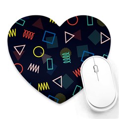 Memphis Seamless Patterns Abstract Jumble Textures Heart Mousepad