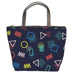 Memphis Seamless Patterns Abstract Jumble Textures Bucket Bag by Hannah976