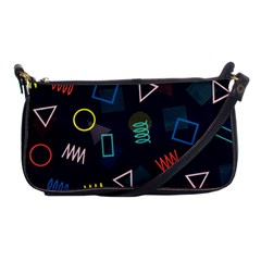 Memphis Seamless Patterns Abstract Jumble Textures Shoulder Clutch Bag