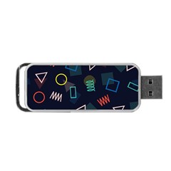 Memphis Seamless Patterns Abstract Jumble Textures Portable USB Flash (One Side)