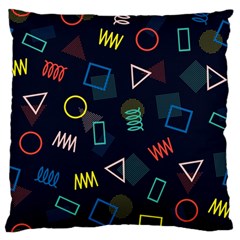 Memphis Seamless Patterns Abstract Jumble Textures Standard Premium Plush Fleece Cushion Case (One Side)