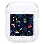 Memphis Seamless Patterns Abstract Jumble Textures Soft TPU AirPods 1/2 Case Front