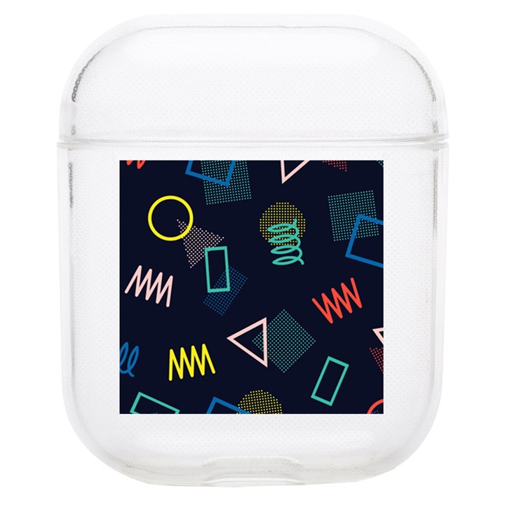 Memphis Seamless Patterns Abstract Jumble Textures Soft TPU AirPods 1/2 Case