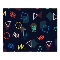 Memphis Seamless Patterns Abstract Jumble Textures Premium Plush Fleece Blanket (Large)