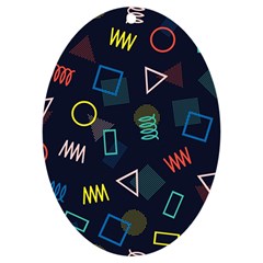 Memphis Seamless Patterns Abstract Jumble Textures UV Print Acrylic Ornament Oval