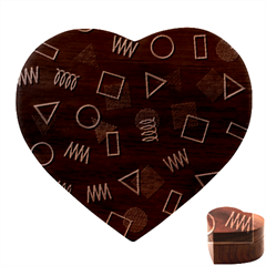 Memphis Seamless Patterns Abstract Jumble Textures Heart Wood Jewelry Box by Hannah976