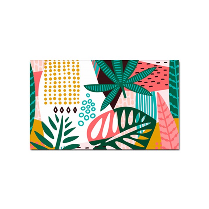 Abstract Seamless Pattern With Tropical Leaves Sticker Rectangular (100 pack)