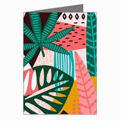 Abstract Seamless Pattern With Tropical Leaves Greeting Cards (pkg Of 8)