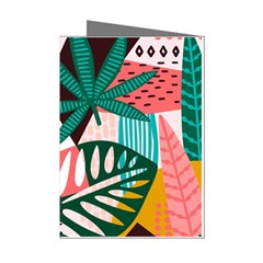 Abstract Seamless Pattern With Tropical Leaves Mini Greeting Cards (pkg Of 8)