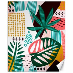 Abstract Seamless Pattern With Tropical Leaves Canvas 11  x 14 