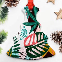 Abstract Seamless Pattern With Tropical Leaves Christmas Tree Ornament (two Sides) by Hannah976