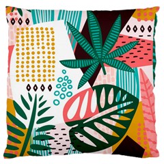 Abstract Seamless Pattern With Tropical Leaves Large Cushion Case (two Sides) by Hannah976