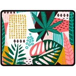 Abstract Seamless Pattern With Tropical Leaves Two Sides Fleece Blanket (Large) 80 x60  Blanket Front