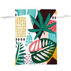 Abstract Seamless Pattern With Tropical Leaves Lightweight Drawstring Pouch (xl)