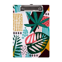 Abstract Seamless Pattern With Tropical Leaves A5 Acrylic Clipboard by Hannah976