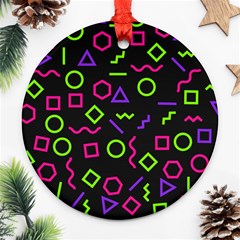 Geometric Seamless Pattern Round Ornament (two Sides)