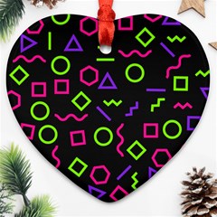 Geometric Seamless Pattern Heart Ornament (two Sides)