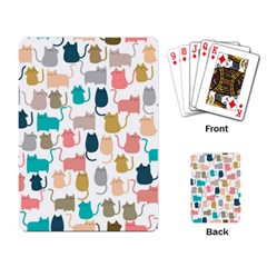 Cute Seamless Pattern Happy Kitty Kitten Cat Playing Cards Single Design (rectangle)