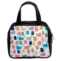 Cute Seamless Pattern Happy Kitty Kitten Cat Classic Handbag (two Sides) by Hannah976