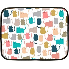 Cute Seamless Pattern Happy Kitty Kitten Cat Two Sides Fleece Blanket (mini) by Hannah976