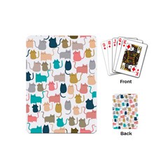 Cute Seamless Pattern Happy Kitty Kitten Cat Playing Cards Single Design (mini)