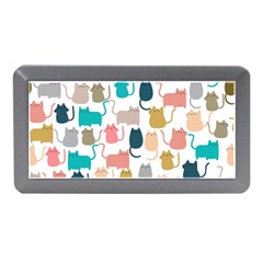 Cute Seamless Pattern Happy Kitty Kitten Cat Memory Card Reader (mini) by Hannah976