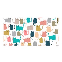 Cute Seamless Pattern Happy Kitty Kitten Cat Satin Wrap 35  X 70  by Hannah976