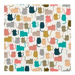 Cute Seamless Pattern Happy Kitty Kitten Cat Banner And Sign 4  X 4  by Hannah976