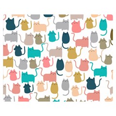 Cute Seamless Pattern Happy Kitty Kitten Cat Premium Plush Fleece Blanket (medium) by Hannah976