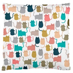 Cute Seamless Pattern Happy Kitty Kitten Cat 16  Baby Flannel Cushion Case (two Sides)