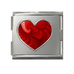 Lachs Kl Rotweissschwarz Kl Mega Link Heart Italian Charm (18mm) by 2607694c