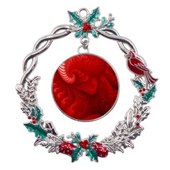 Lachs Kl Rotweissschwarz Kl Metal X mas Wreath Holly Leaf Ornament by 2607694c