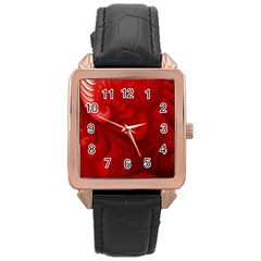 Lachs Kl Rotweissschwarz Kl Rose Gold Leather Watch  by 2607694c