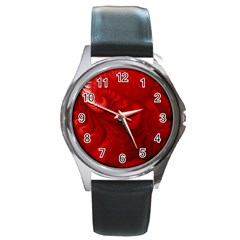 Lachs Kl Rotweissschwarz Kl Round Metal Watch by 2607694c