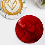 Lachs Kl Rotweissschwarz Kl UV Print Round Tile Coaster Front