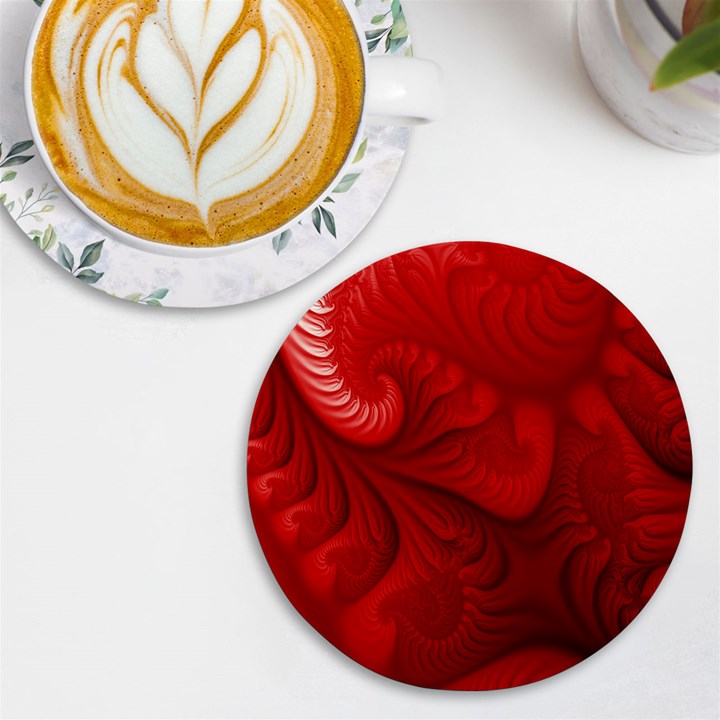 Lachs Kl Rotweissschwarz Kl UV Print Round Tile Coaster