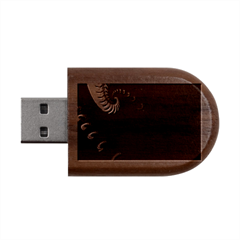 Lachs Kl Rotweissschwarz Kl Wood Oval Usb Flash Drive