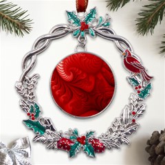 Lachs Kl Rotweissschwarz Kl Metal X mas Wreath Holly Leaf Ornament by 2607694c