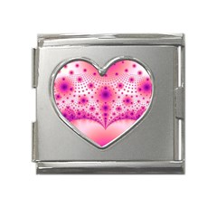 Pattern Mega Link Heart Italian Charm (18mm)