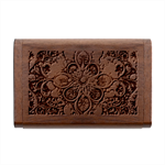 Pattern 1 Muster 7 Wood Oval USB Flash Drive Box