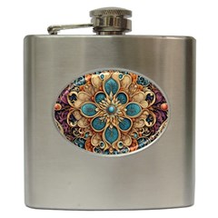 Muster 7 600dpi 12000 Matt Pattern 1 Hip Flask (6 Oz) by 2607694c