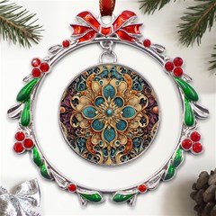 Muster 7 600dpi 12000 Matt Pattern 1 Metal X mas Wreath Ribbon Ornament by 2607694c