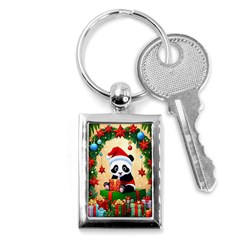 Schwarz Pandaweihnachten300dpi Key Chain (Rectangle)