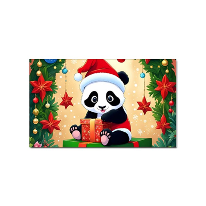 Schwarz Pandaweihnachten300dpi Sticker (Rectangular)